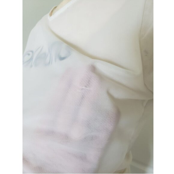 Vintage Calvin Klein White Sheer Tshirt LARGE Rare - Picture 8 of 8